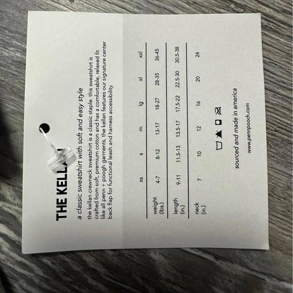 Penn Pooch The Kellan Dog Shirt Gray +Rose Stitch SIZE LARGE - Picture 2 of 3